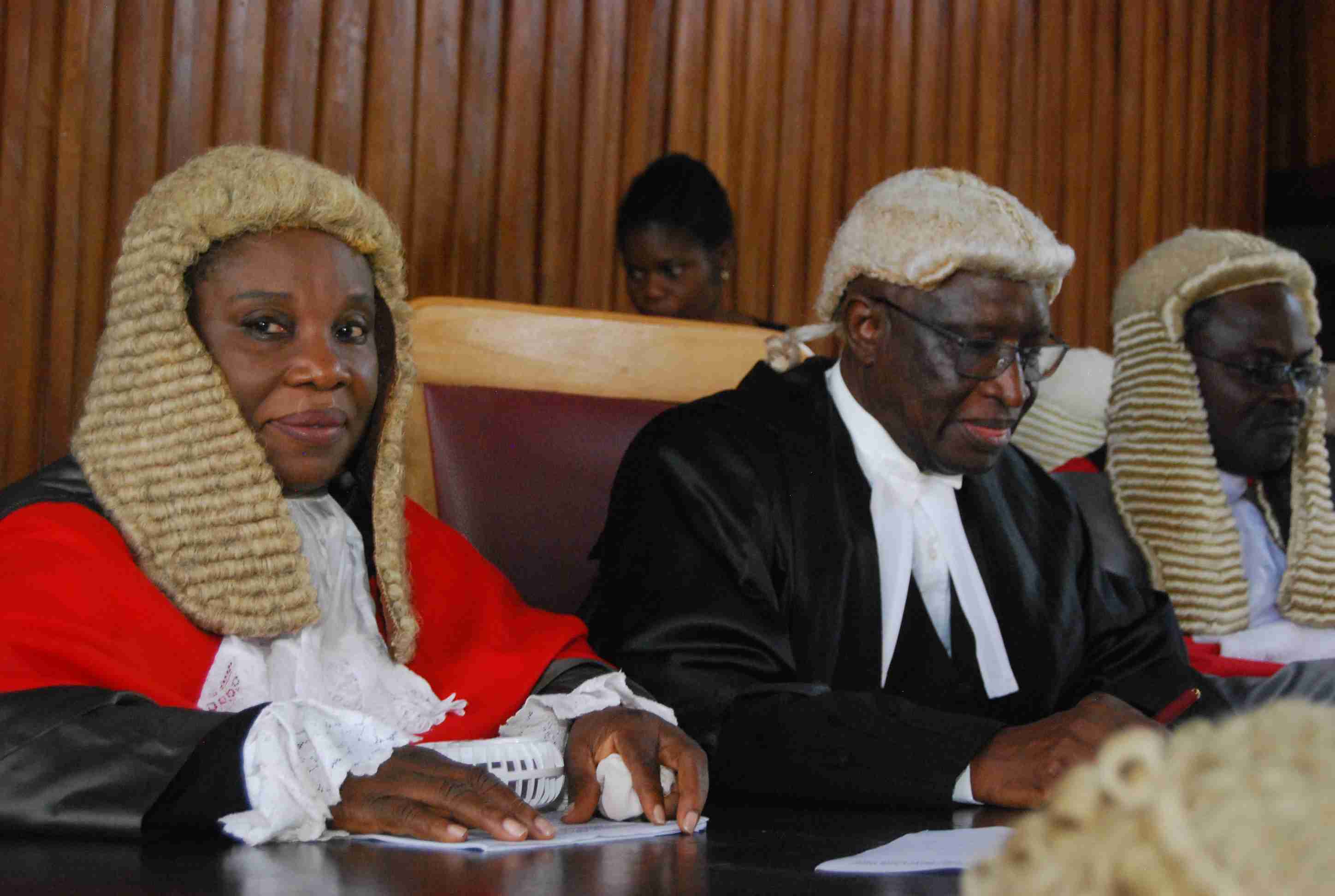 [L-R] The PCCA (Hon. Justice M.O. Abodunde), Former CJ - Late Hon. Justice J.O. Adeye and Hon. Justice R.A. Adegboye during The Introduction to Bar & Bench on 23rd March, 2023.